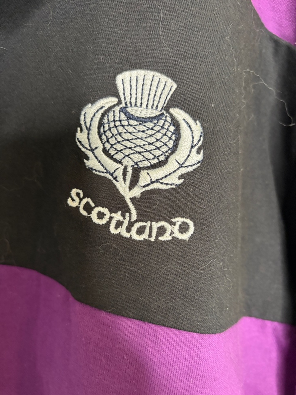 Scotland Long Sleeve Rugby Shirt - Purple & Black - Picture 4 of 9